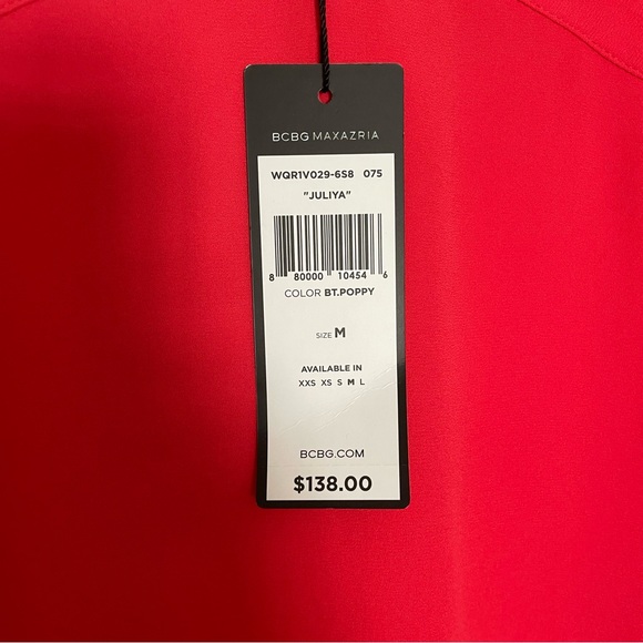 BCBGmaxazria juliya multi-strap layered top poppy size Medium New - Picture 16 of 16